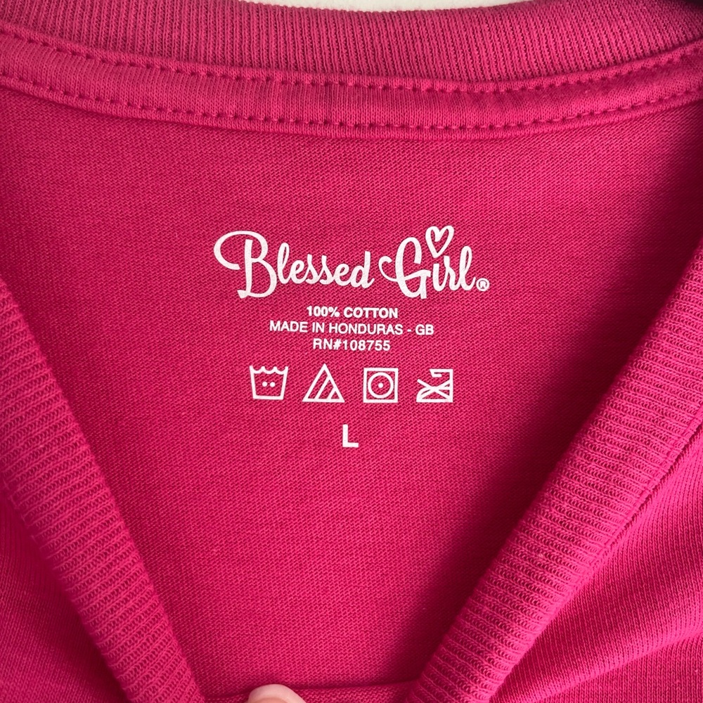 Blessed Girl Fuchsia Pink Graphic T-Shirt - Picture 4 of 5